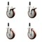 Service Caster 5 Inch 316SS Maroon Poly Swivel 7/8 Inch Stem Caster Lock Brake SCC, 2PK SS316TTLEX20S514-PPUB-MRN-2-S-2-78 - alternate 1